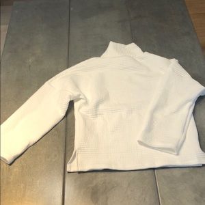 White Ribbed Turtleneck Sweater